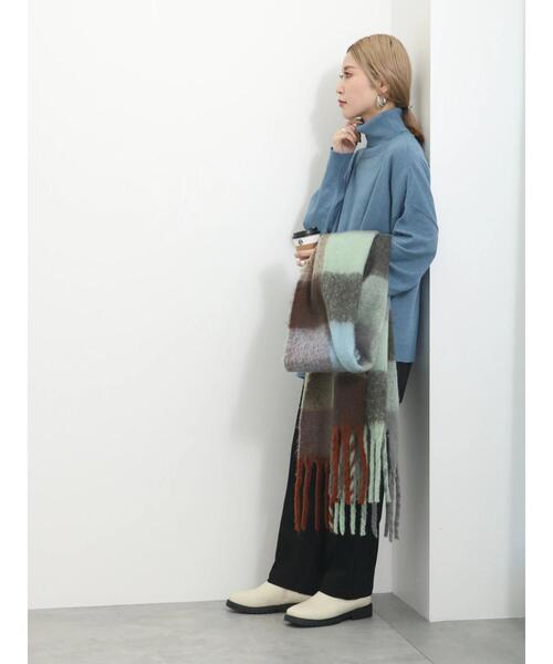 Samansa Mos2 blue（サマンサモスモスブルー）の「◎アシンメトリータートルニット（ニット/セーター・レディース・ブラック/ブルー/グレー・F）」の21枚目の写真