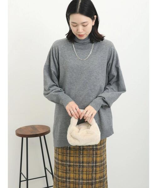 Samansa Mos2 blue（サマンサモスモスブルー）の「◎アシンメトリータートルニット（ニット/セーター・レディース・ブラック/ブルー/グレー・F）」の22枚目の写真