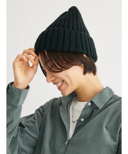 Green　Parks（グリーンパークス）の「・モヘアライクワッチ（ニットキャップ/ビーニー・レディース・モカ/ブルー/アイボリー/ブラック・FREE）」の8枚目の写真