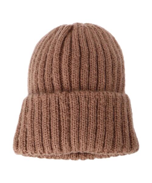 Green　Parks（グリーンパークス）の「・モヘアライクワッチ（ニットキャップ/ビーニー・レディース・モカ/ブルー/アイボリー/ブラック・FREE）」の3枚目の写真