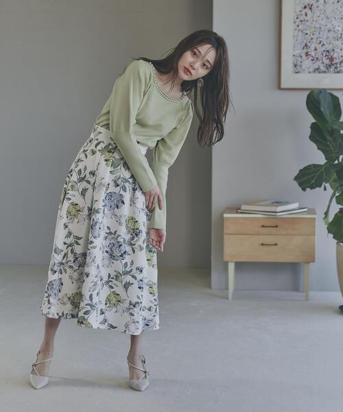 PROPORTION BODY DRESSING（プロポーションボディドレッシング）の「フラワータックスカート / 1214120110（スカート・レディース・ダークグレー/ホワイト系その他・MEDIUM/SMALL/X-SMALL）」の8枚目の写真