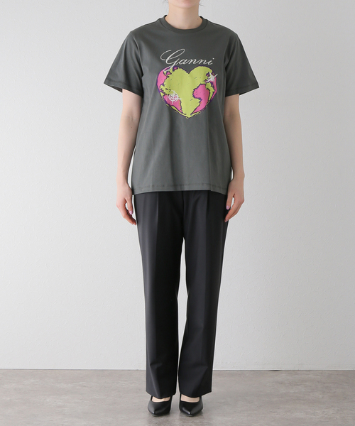 GANNI(ガニー)の「【GANNI / ガニー】Basic Jersey Heart Relaxed T-shirt:Tシャツ(Tシャツ/カットソー・レディース・ブラック・SMALL)」の3枚目の写真
