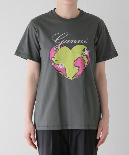 GANNI(ガニー)の「【GANNI / ガニー】Basic Jersey Heart Relaxed T-shirt:Tシャツ(Tシャツ/カットソー・レディース・ブラック・SMALL)」の4枚目の写真