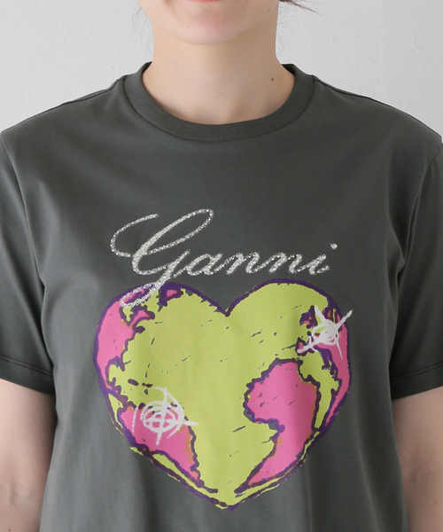 GANNI(ガニー)の「【GANNI / ガニー】Basic Jersey Heart Relaxed T-shirt:Tシャツ(Tシャツ/カットソー・レディース・ブラック・SMALL)」の7枚目の写真