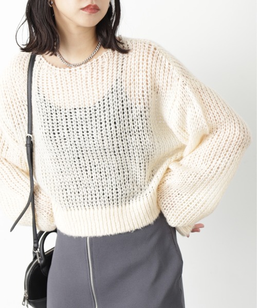 FREE'S MART（フリーズマート）の「◇シアーモヘヤライクニット（ニット/セーター・レディース・ホワイト/オレンジ/グレー/ブルー・FREE）」の20枚目の写真