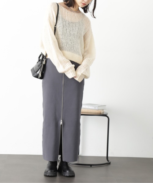 FREE'S MART（フリーズマート）の「◇シアーモヘヤライクニット（ニット/セーター・レディース・ホワイト/オレンジ/グレー/ブルー・FREE）」の21枚目の写真