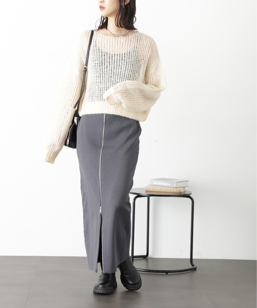 FREE'S MART（フリーズマート）の「◇シアーモヘヤライクニット（ニット/セーター・レディース・ホワイト/オレンジ/グレー/ブルー・FREE）」の22枚目の写真