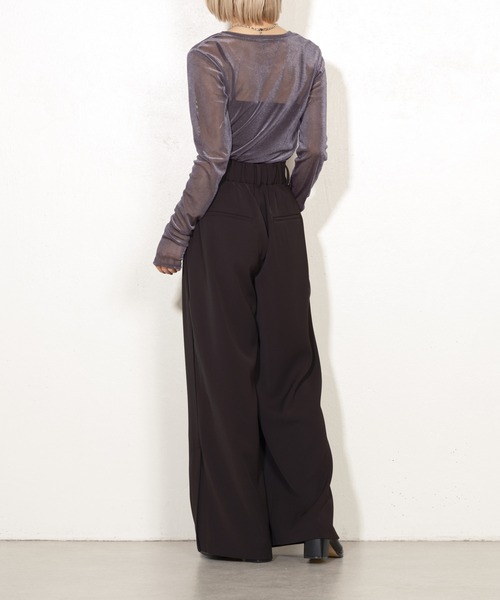 Lui's(ルイス)の「ハイウエストサイドベンツスリットワイドパンツ(その他パンツ・レディース・オフホワイト/ブラック・FREE)」の7枚目の写真