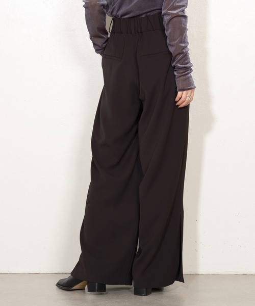 Lui's(ルイス)の「ハイウエストサイドベンツスリットワイドパンツ(その他パンツ・レディース・オフホワイト/ブラック・FREE)」の6枚目の写真