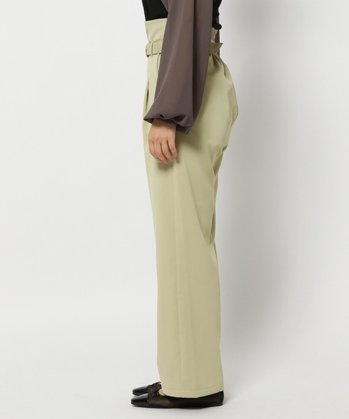 mysty woman(ミスティウーマン)の「バックルベルトストレートパンツ 104446(その他パンツ・レディース・イエロー系その他/ブラック/アイボリー・FREE)」の9枚目の写真