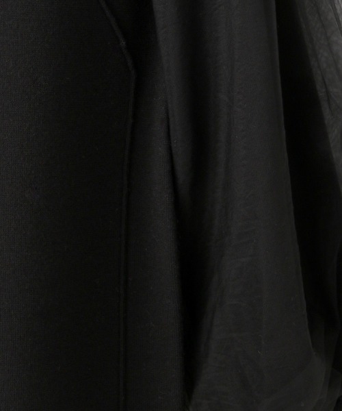 A part by（アパートバイ）の「ソデチュールドッキングニットワンピース（ワンピース・レディース・ブラック/チャコールグレー/アイボリー・FREE）」の13枚目の写真