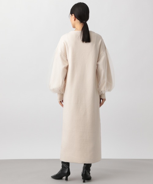 A part by（アパートバイ）の「ソデチュールドッキングニットワンピース（ワンピース・レディース・ブラック/チャコールグレー/アイボリー・FREE）」の17枚目の写真