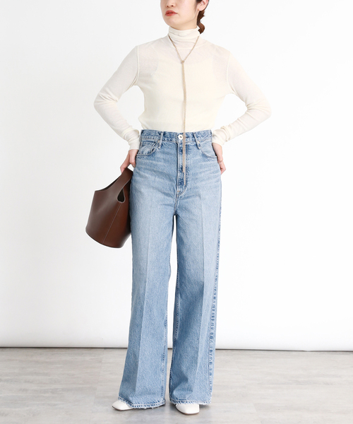VERMEIL par iena(ヴェルメイユパーイエナ)の「ソフトベールコットンタートルプルオーバー(Tシャツ/カットソー・レディース・ブラック/アイボリー・FREE)」の17枚目の写真