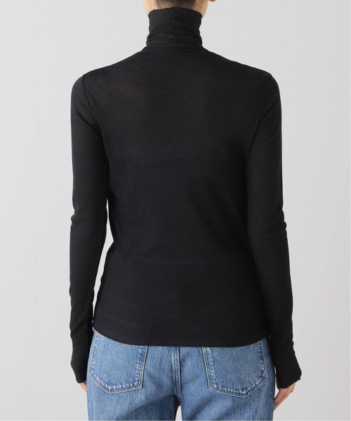 VERMEIL par iena(ヴェルメイユパーイエナ)の「ソフトベールコットンタートルプルオーバー(Tシャツ/カットソー・レディース・ブラック/アイボリー・FREE)」の6枚目の写真