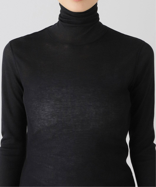 VERMEIL par iena(ヴェルメイユパーイエナ)の「ソフトベールコットンタートルプルオーバー(Tシャツ/カットソー・レディース・ブラック/アイボリー・FREE)」の10枚目の写真