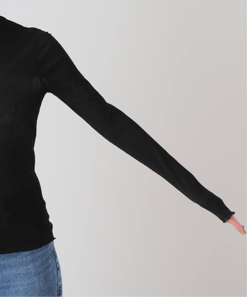 VERMEIL par iena(ヴェルメイユパーイエナ)の「ソフトベールコットンタートルプルオーバー(Tシャツ/カットソー・レディース・ブラック/アイボリー・FREE)」の21枚目の写真