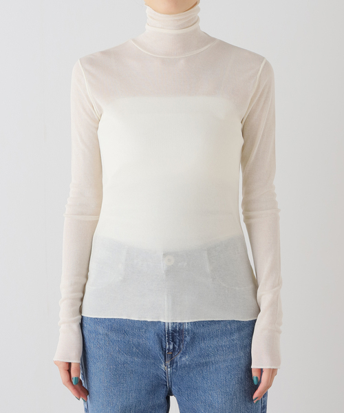 VERMEIL par iena(ヴェルメイユパーイエナ)の「ソフトベールコットンタートルプルオーバー(Tシャツ/カットソー・レディース・ブラック/アイボリー・FREE)」の14枚目の写真