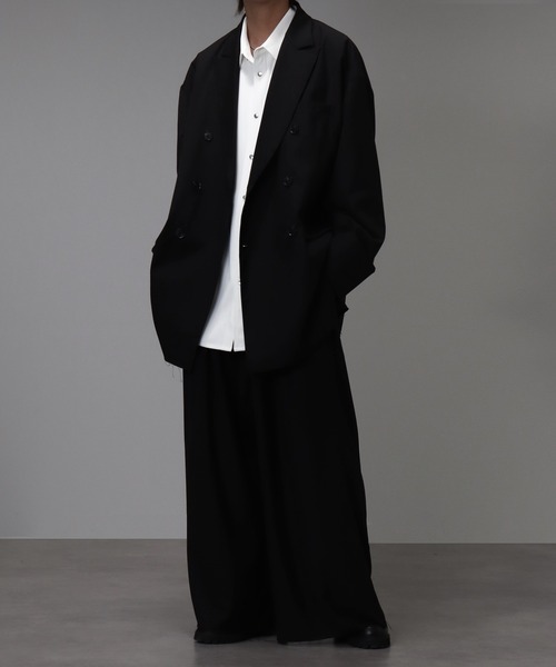 welise（ウェライズ）の「【welise/ウェライズ】グレイスフルTR ワイドロールカフス オーバーテーラードジャケット（テーラードジャケット・メンズ・ダークベージュ/ブラック/チャコールグレー・M/L）」の4枚目の写真