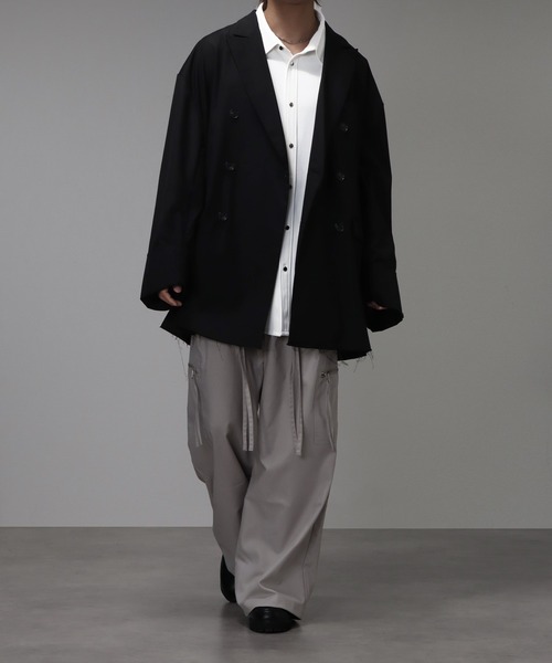 welise（ウェライズ）の「【welise/ウェライズ】グレイスフルTR ワイドロールカフス オーバーテーラードジャケット（テーラードジャケット・メンズ・ダークベージュ/ブラック/チャコールグレー・M/L）」の7枚目の写真