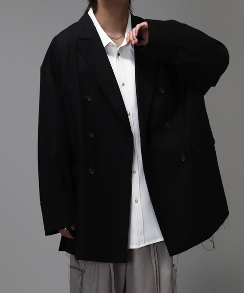 welise（ウェライズ）の「【welise/ウェライズ】グレイスフルTR ワイドロールカフス オーバーテーラードジャケット（テーラードジャケット・メンズ・ダークベージュ/ブラック/チャコールグレー・M/L）」の8枚目の写真