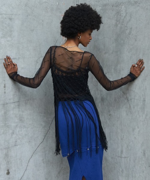JOSE MOON（ジョゼムーン）の「SHEER MONOGRAM TOPS（Tシャツ