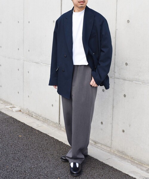 SHIPS any(シップス エニィ)の「SHIPS any: 〈手洗い可能〉ウールライク ワイド イージー パンツ (セットアップ対応)◇(その他パンツ・メンズ・ダークグレー/ネイビー・MEDIUM/LARGE)」の21枚目の写真