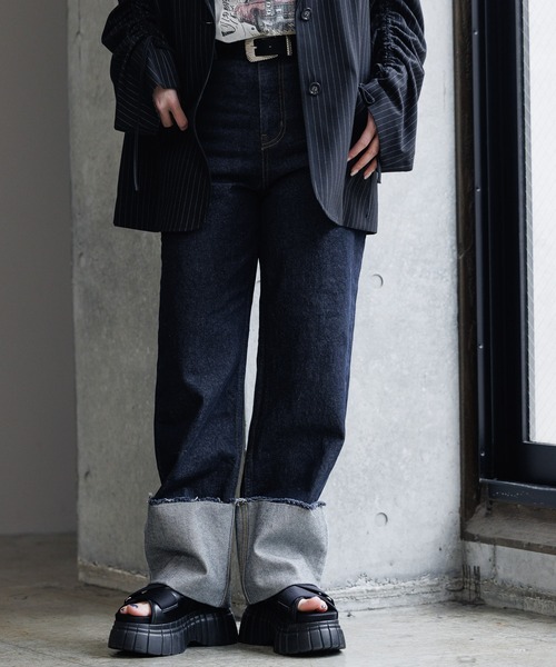 PAGEBOY(ページボーイ)の「WEB限定アイテム/ターンUPデニムパンツ(デニムパンツ・レディース・ネイビー/ブルー・25inch/26inch)」の18枚目の写真