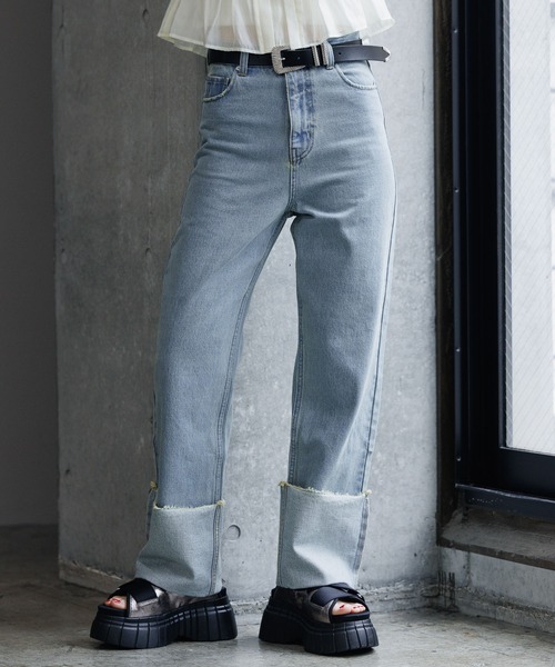 PAGEBOY(ページボーイ)の「WEB限定アイテム/ターンUPデニムパンツ(デニムパンツ・レディース・ネイビー/ブルー・25inch/26inch)」の21枚目の写真