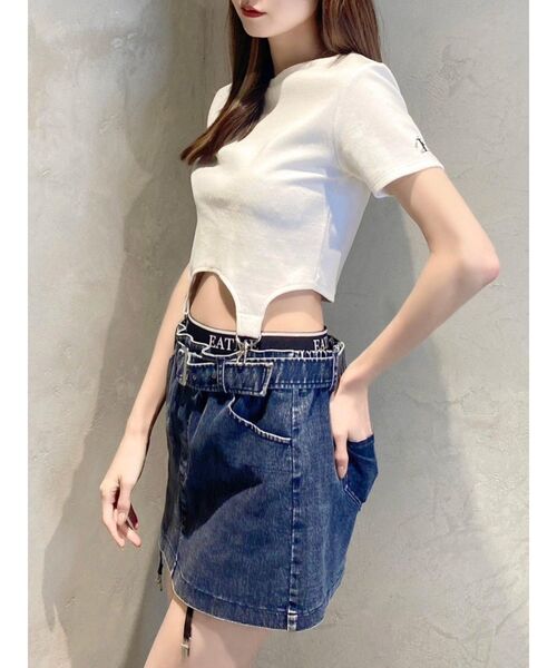 EATME（イートミー）の「ヘムデザインTシャツ（Tシャツ/カットソー・レディース・ブラック/オフホワイト・FREE）」の13枚目の写真