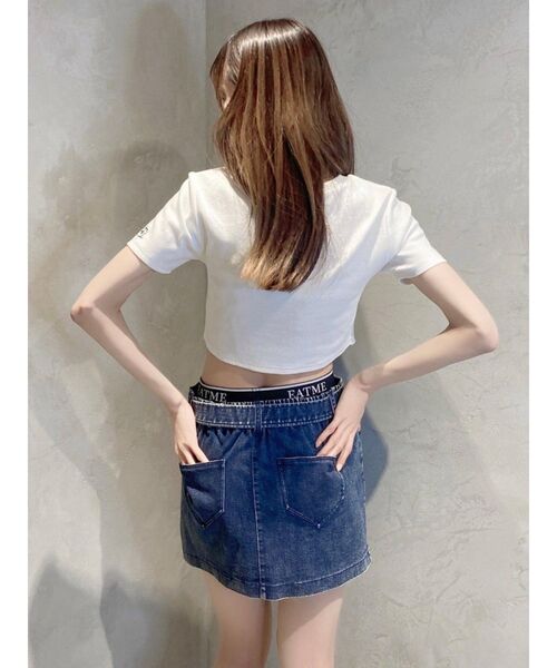 EATME（イートミー）の「ヘムデザインTシャツ（Tシャツ/カットソー・レディース・ブラック/オフホワイト・FREE）」の12枚目の写真