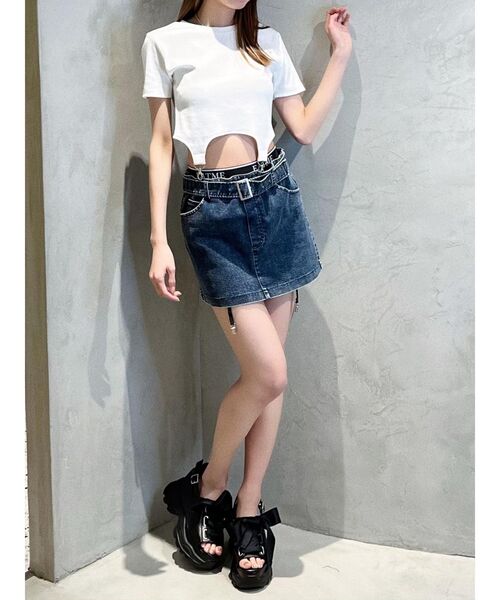 EATME（イートミー）の「ヘムデザインTシャツ（Tシャツ/カットソー・レディース・ブラック/オフホワイト・FREE）」の9枚目の写真