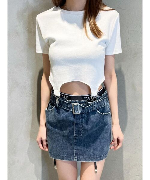 EATME（イートミー）の「ヘムデザインTシャツ（Tシャツ/カットソー・レディース・ブラック/オフホワイト・FREE）」の8枚目の写真