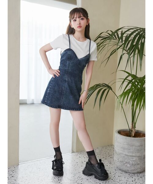 EATME（イートミー）の「ヘムデザインTシャツ（Tシャツ/カットソー・レディース・ブラック/オフホワイト・FREE）」の4枚目の写真