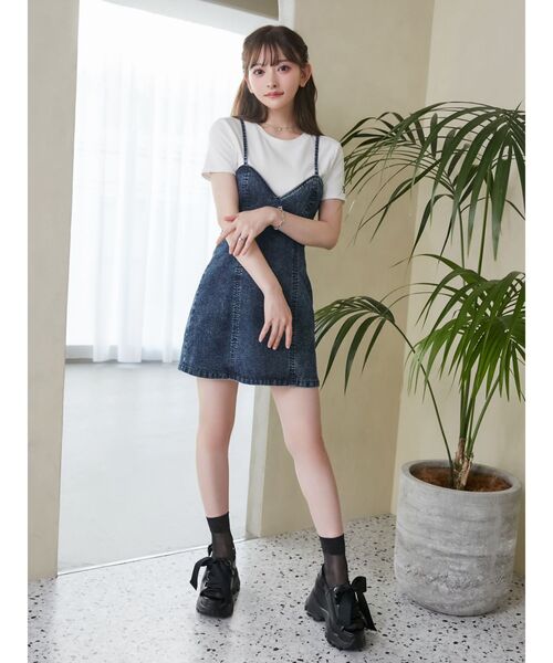 EATME（イートミー）の「ヘムデザインTシャツ（Tシャツ/カットソー・レディース・ブラック/オフホワイト・FREE）」の3枚目の写真