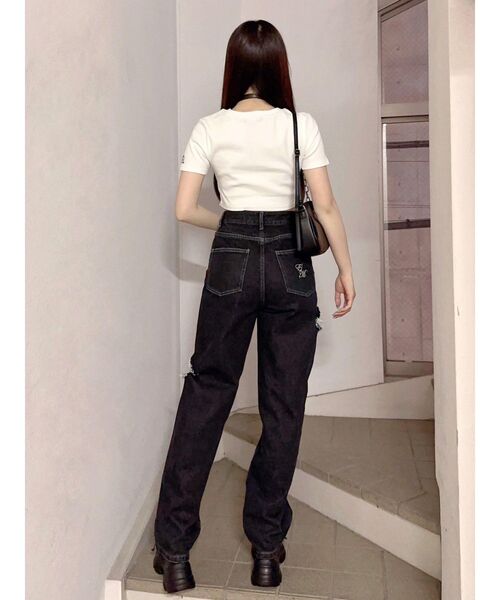 EATME（イートミー）の「ヘムデザインTシャツ（Tシャツ/カットソー・レディース・ブラック/オフホワイト・FREE）」の17枚目の写真