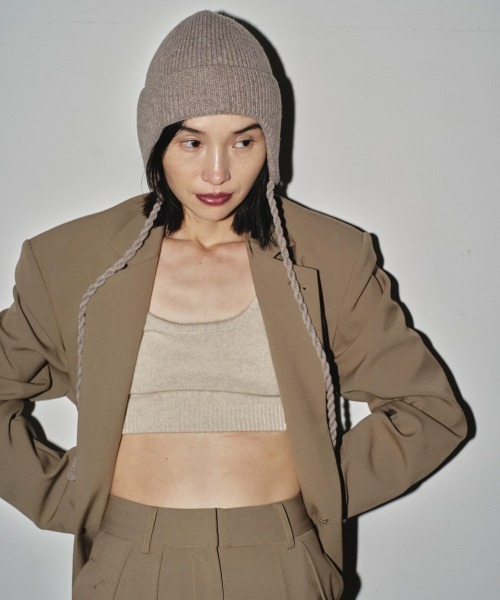 TODAYFUL（トゥデイフル）の「Ear Flap Beanie（キャップ・レディース・チャコールグレー/グレイッシュベージュ・FREE）」の12枚目の写真