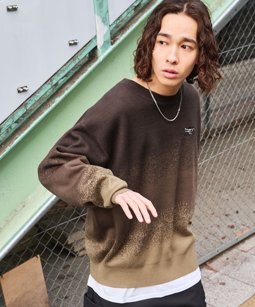 セール】ワンポイントグラデーションオーバーサイズニット（ニット