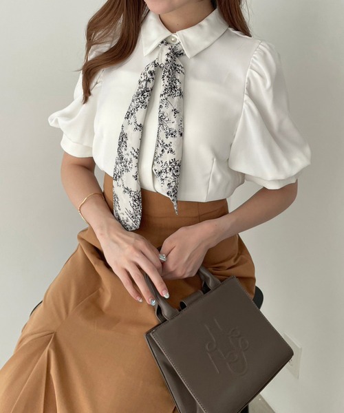 one after another NICE CLAUP（ワンアフターアナザーナイスクラップ）の「スカーフ付きブラウス【ZOZO限定商品】（シャツ/ブラウス・レディース・ホワイト系その他/ベージュ/ブラック/オフホワイト・FREE）」の11枚目の写真