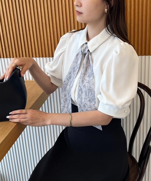 one after another NICE CLAUP（ワンアフターアナザーナイスクラップ）の「スカーフ付きブラウス【ZOZO限定商品】（シャツ/ブラウス・レディース・ホワイト系その他/ベージュ/ブラック/オフホワイト・FREE）」の22枚目の写真
