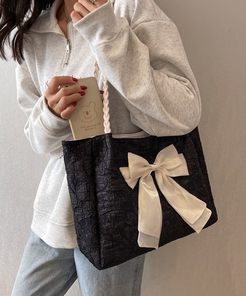 SHEPP（シープ）の「ビッグリボン モチーフ トートバッグ