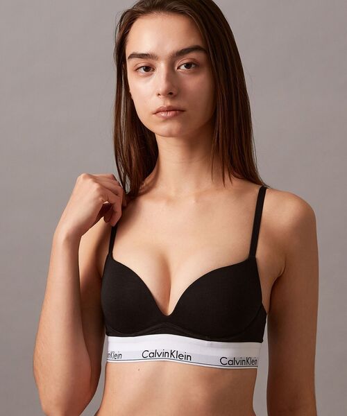 [ ] MODERN COTTON プッシュアップブラ ★大人気★ Icon Cotton プランジプッシュアップブラ（ブラジャー）｜Calvin