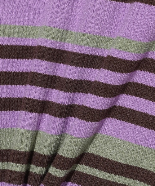 MILKFED.（ミルクフェド）の「STRIPE KNIT FITTED CARDIGAN（カーディガン/ボレロ・レディース・オレンジ/パープル/ライトブルー・ONE SIZE）」の6枚目の写真