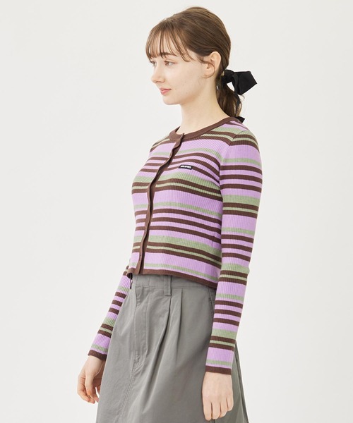 MILKFED.（ミルクフェド）の「STRIPE KNIT FITTED CARDIGAN（カーディガン/ボレロ・レディース・オレンジ/パープル/ライトブルー・ONE SIZE）」の13枚目の写真