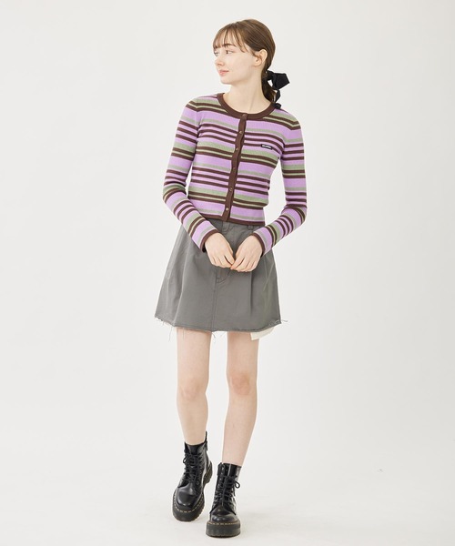 MILKFED.（ミルクフェド）の「STRIPE KNIT FITTED CARDIGAN（カーディガン/ボレロ・レディース・オレンジ/パープル/ライトブルー・ONE SIZE）」の15枚目の写真