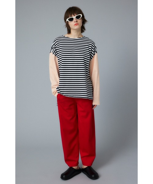 HeRIN.CYE（ヘリンドットサイ）の「Over size border T-shirt　オーバーサイズボーダーTシャツ（Tシャツ/カットソー・レディース・ブルー/グリーン/ブラック・FREE）」の11枚目の写真