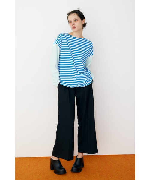 HeRIN.CYE（ヘリンドットサイ）の「Over size border T-shirt　オーバーサイズボーダーTシャツ（Tシャツ/カットソー・レディース・ブルー/グリーン/ブラック・FREE）」の10枚目の写真