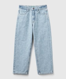 BENETTON (UNITED COLORS OF BENETTON) | キッズ花柄プリントワイドデニムパンツG(デニムパンツ)