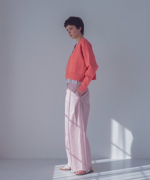 STUMBLY（スタンブリー）の「STUMBLY / high waist wide pants(ハイウエストワイドパンツ)（その他パンツ・レディース・ピンク・36/38）」の3枚目の写真