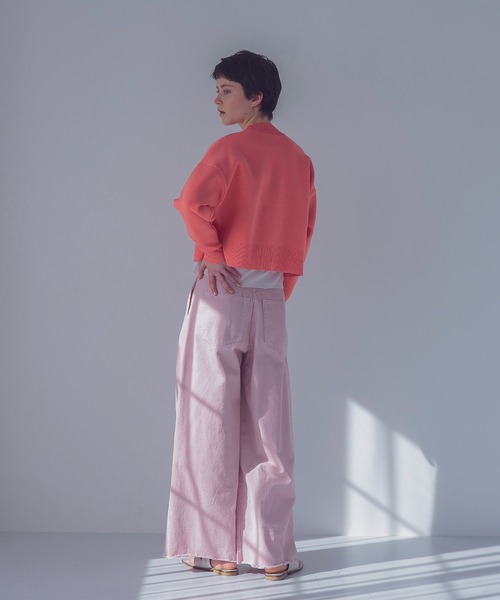 STUMBLY（スタンブリー）の「STUMBLY / high waist wide pants(ハイウエストワイドパンツ)（その他パンツ・レディース・ピンク・36/38）」の4枚目の写真