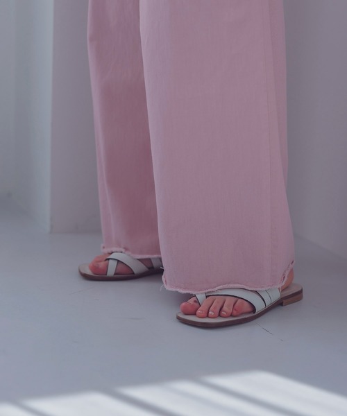 STUMBLY（スタンブリー）の「STUMBLY / high waist wide pants(ハイウエストワイドパンツ)（その他パンツ・レディース・ピンク・36/38）」の6枚目の写真